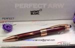 Perfect Replica Wholesale Montblanc JFK Special Edition Ballpoint Red&Rose Gold